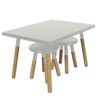 ACEssentials Beech Wood Dipped Kids Table and Stools, 18.9" x 31.4" x 23.6", Gray (3 Piece Set) - Image 2
