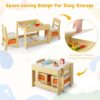 Costzon Kids Table and Chair Set, 3 in 1 Wooden Activity Table for Toddlers Arts, Crafts, Drawing, - Image 6