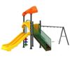 Kids Swing Slide Outdoor Climbing Frame Swing Slide Playground Set Multiplayer Game (Giant yellow - Image 2