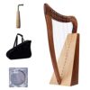 Lyre Harp Hard Mahogany 15-note Lyre Harp Set Portable Harp With Tuning Wrench,Spare String, Black - Image 2