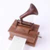 Vinyl Player Vintage, Walnut Hand-cranked With 20-tone Paper Phonograph Music Box For Kids Friends - Image 4