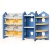 TONGSH Book Storage Rack Toy Boxes and Storage Unit with Anti-toppling Device 4-Tier Toy Shelf - Image 2