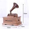 Vinyl Player Vintage, Walnut Hand-cranked With 20-tone Paper Phonograph Music Box For Kids Friends - Image 6