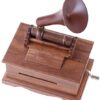 Vinyl Player Vintage, Walnut Hand-cranked With 20-tone Paper Phonograph Music Box For Kids Friends - Image 2