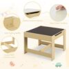 Costzon Kids Table and Chair Set, 3 in 1 Wooden Activity Table for Toddlers Arts, Crafts, Drawing, - Image 9