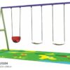 RBW TOYS 3 Seat Swing Set with 1 baby seat and 2 kids seat Playground Equipment. Size 300 * 130 * - Image 3