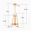 ZLazy Easel, Foldable Solid Wood Painting Art Boards Stand Artist Studio Sketching Tool Floor - Image 4