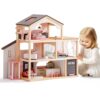 ROBOTIME Wooden Dollhouse, Doll House with 29 Pieces Furniture Set - Pool and Elevator, Wooden Doll - Image 9