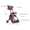 MYIME Walker Indoor Adult Rollator Walker with Seat, 4 Wheels Portable Walking Aids Foldable, - Image 8