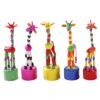 5Pcs Wooden Giraffe Figurine Toy Dancing Rocking Giraffe Finger Puppets Push Up Toys for Boys Kids - Image 2