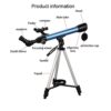 Gerrit Astronomical Telescope 50MM Large-Aperture Refracting Telescope, 45° Zenith Mirror, - Image 4