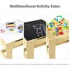 Costzon Kids Table and Chair Set, 3 in 1 Wooden Activity Table with Storage Drawer, Detachable Table - Image 3