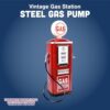 Constructive Playthings Gas Station Toy Gas Pump Replica with Nozzle and Hose, Retro Steel, Fun - Image 3