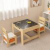 Costzon Kids Table and Chair Set, 3 in 1 Wooden Activity Table for Toddlers Arts, Crafts, Drawing, - Image 5