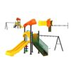 Kids Swing Slide Outdoor Climbing Frame Swing Slide Playground Set Multiplayer Game (Giant yellow - Image 4