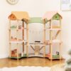 Costzon Wooden Dollhouse for Kids, 3-Story Luxury Doll House with 32 Pieces Furniture Accessories, 7 - Image 2