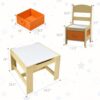 Costzon Kids Table and Chair Set, 3 in 1 Wooden Activity Table with Storage Drawer, Detachable Table - Image 7