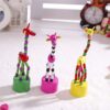 5Pcs Wooden Giraffe Figurine Toy Dancing Rocking Giraffe Finger Puppets Push Up Toys for Boys Kids - Image 4