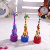 5Pcs Wooden Giraffe Figurine Toy Dancing Rocking Giraffe Finger Puppets Push Up Toys for Boys Kids - Image 6