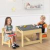 Costzon Kids Table and Chair Set, 3 in 1 Wooden Activity Table for Toddlers Arts, Crafts, Drawing, - Image 10