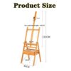 Easel Easel Whiteboard Brown Outdoor Oil Painting Folding Art Easel Tripod Solid Wood Sketch Artist - Image 4