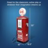 Constructive Playthings Gas Station Toy Gas Pump Replica with Nozzle and Hose, Retro Steel, Fun - Image 6