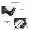 Refractor Astronomical Telescope,80MM Aperture 900mm Telescope,Travel Telescope for Kids Beginners - Image 4