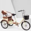 SDFhNest Folding Elderly Rickshaw Pedal Tricycle with Rear seat,20inch Passenger Trike,6 Variable - Image 2