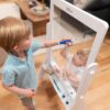 Little Partners® Peek-A-Boo Art Easel - Two Sided Clear Plexi Glass Paint Easel - Easy Erase Acrylic - Image 8