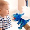 Dinosaur Hand Puppets, Wild Animal Head Puppet Toy Set for Kids Baby, Soft Plush Animal Puppet for - Image 4
