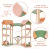 Costzon Wooden Dollhouse for Kids, 3-Story Luxury Doll House with 32 Pieces Furniture Accessories, 7 - Image 5
