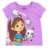 Dreamworks Gabby's Dollhouse Girls T-Shirt Tulle Mesh Skirt and Scrunchie 3 Piece Outfit Set Toddler - Image 3
