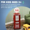 Constructive Playthings Gas Station Toy Gas Pump Replica with Nozzle and Hose, Retro Steel, Fun - Image 7