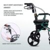 MYIME Rollators 4 Wheel With Seat And Basket, Aluminium Four Wheeled Rollator Walking Aid Brakes and - Image 6