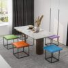 JSMY Leather Square Stool, Multifunction Cube Chair Sofa Stool Space-saving Living Room Combination - Image 8
