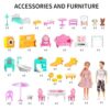 TEMI Villa Toy for 3 4 5 6 Year Old Girls - 4 Storeys 10 Rooms Villa Playset with 2 Doll Toy - Image 9