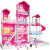 TEMI Villa Toy for 3 4 5 6 Year Old Girls - 4 Storeys 10 Rooms Villa Playset with 2 Doll Toy - Image 2