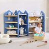 TONGSH Book Storage Rack Toy Boxes and Storage Unit with Anti-toppling Device 4-Tier Toy Shelf - Image 5