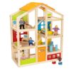 PIDOKO KIDS Skylar Wooden Dollhouse - Includes 20 Pcs Furniture Accessories, 5 Family Dolls and a - Image 2