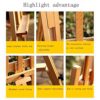 ZLazy Easel, Foldable Solid Wood Painting Art Boards Stand Artist Studio Sketching Tool Floor - Image 7
