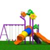 RBWTOYS RBW TOYS Outdoor Playground 5 in 1 Set with Single Slide, Tube Slide & 3 Swing Seat Set For - Image 2