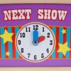 Hey! Play! Wooden Tabletop Puppet Theater with Curtains, Blackboard, and Clock- Inspires Imagination - Image 6
