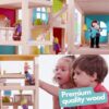 PIDOKO KIDS Skylar Wooden Dollhouse - Includes 20 Pcs Furniture Accessories, 5 Family Dolls and a - Image 5