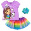 Dreamworks Gabby's Dollhouse Girls T-Shirt Tulle Mesh Skirt and Scrunchie 3 Piece Outfit Set Toddler - Image 2