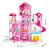 TEMI Villa Toy for 3 4 5 6 Year Old Girls - 4 Storeys 10 Rooms Villa Playset with 2 Doll Toy - Image 3