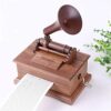 Vinyl Player Vintage, Walnut Hand-cranked With 20-tone Paper Phonograph Music Box For Kids Friends - Image 5