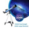 Telescopes for Adults Space Telescopes for Astronomy Kit for Kids 700/60mm HD Refractor Outdoor - Image 3