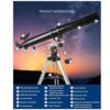 Telescope with 90° Erect Prism,Telescope for Beginners, Portable 80mm Caliber 900mm Focal Length, - Image 6