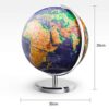 BGSFF World Globe,360° Rotation Globe Constellation (Dia 32cm) Educational Geographic Modern Desktop - Image 3