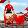 GAGALU Chinese Traditional Cowhide Drum, Playing Drum, Celebration Playing Instrument, with Drum - Image 6